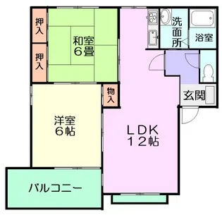 パークハイツA棟【2階】の間取り