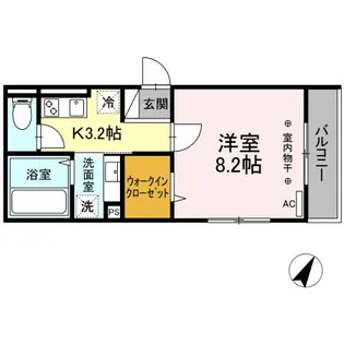 D room広瀬町【2階】の間取り