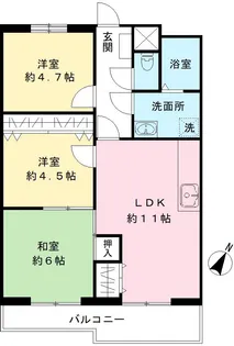 京王めじろ台マンションB棟【5階】の間取り