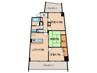 アイランドシティインフィニガ-デンサウス棟【14階】の間取り