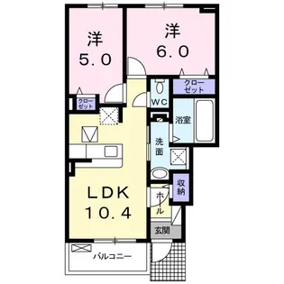 ストロベリーハイツ【1階】の間取り