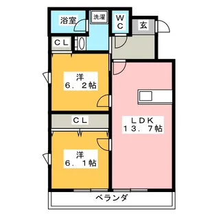 Bonheur衣丘【1階】の間取り