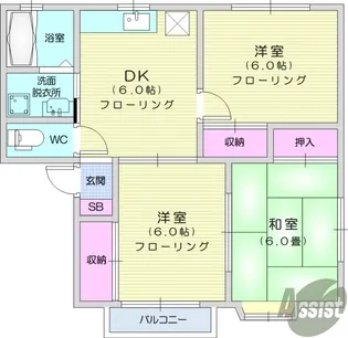 クオリティパレスA【1階】の間取り