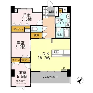 アルカーサル大道【10階】の間取り