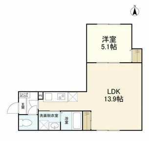 ウェルスクエアイズム下北沢【1階】の間取り