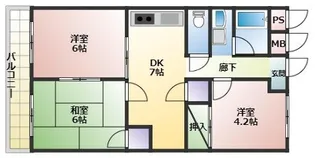 福道見ハイツ【3階】の間取り