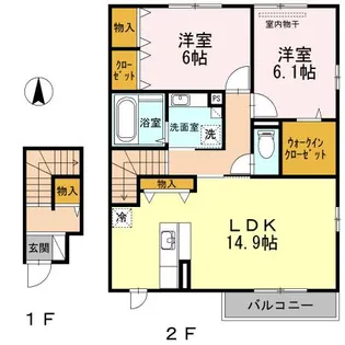 ヴィラージュ A棟【2階】の間取り