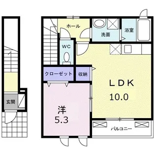 プラシードUNO I【2階】の間取り