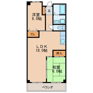 ブラウンハウス【10階】の間取り