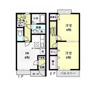 メゾネット南増尾の間取り