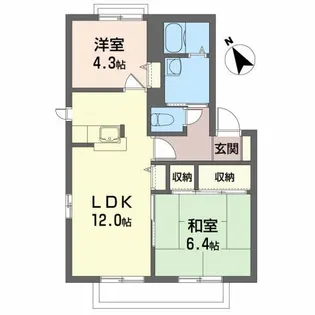 ディアス北田 D【2階】の間取り