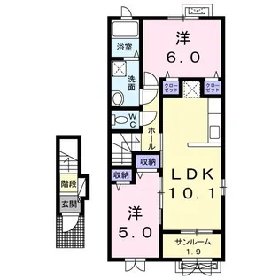 ジャンティユ レヴェII【2階】の間取り