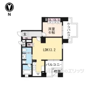 リーガル京都五条大宮【6階】の間取り