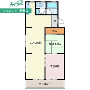 勢田パークマンションB棟【2階】の間取り