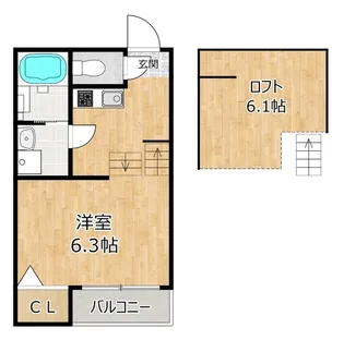 ハーモニーテラス姫里【1階】の間取り
