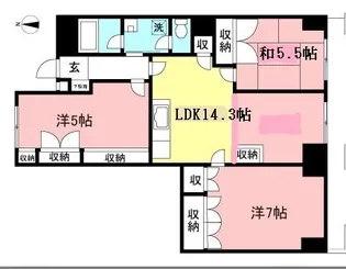グランドール聖蹟【1階】の間取り