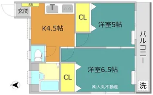 アーバンハイツ六木【2階】の間取り