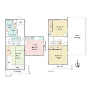 グランドメゾン南成瀬【2階】の間取り