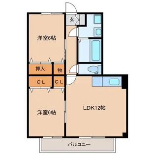 サニーハイム21上町【2階】の間取り