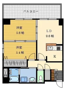 スカイコート出島【4階】の間取り