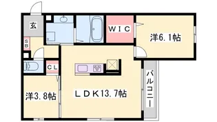 ブル・マリーノ衣掛【2階】の間取り