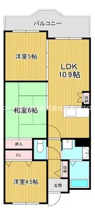 香里プラザ6【9階】の間取り