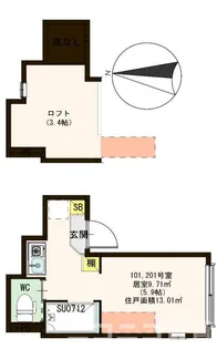 ハーモニーテラス氷川町【2階】の間取り