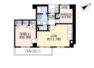 UR港北ニュータウンコンフォール仲町台【7階】の間取り