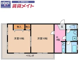 マンション山【2階】の間取り