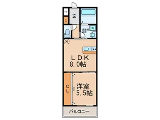 ノイヴェル新堂【2階】の間取り