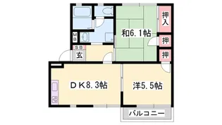 メゾンさつき【1階】の間取り