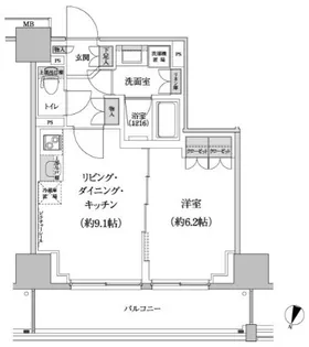 パークハビオ渋谷本町レジデンス【2階】の間取り