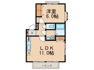 サンワード篠栗A棟【2階】の間取り