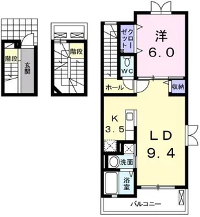 ブルック駅西【3階】の間取り
