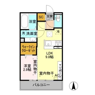 アルコバレーノ【1階】の間取り