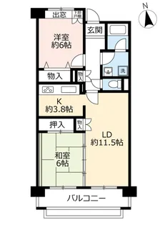 UR芦屋朝日ヶ丘【5階】の間取り