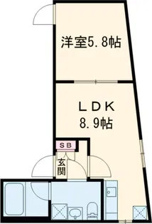 ファブール世田谷仙川【1階】の間取り