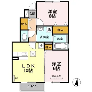 マ・シェリ ブラン A【1階】の間取り