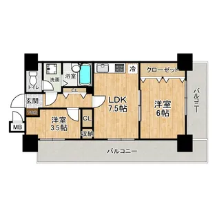 グランシティ三宮【14階】の間取り