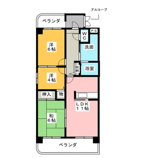 エクシブ花ノ木【2階】の間取り