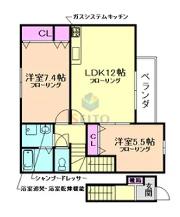 ベロクオーレ豊南【2階】の間取り