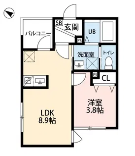 Crecia領家【1階】の間取り