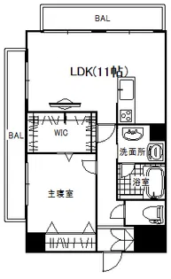 朝日プラザエザース中央【7階】の間取り