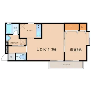 ヴィラ袋原【1階】の間取り