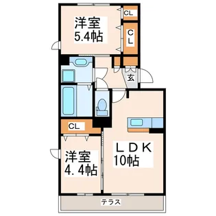 アーバンウエスト【1階】の間取り