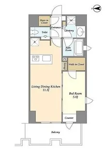 東京都港区麻布十番2【マンション】の間取り