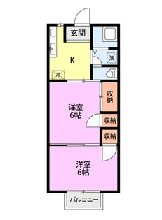 ハイライフ鳥屋野【2階】の間取り