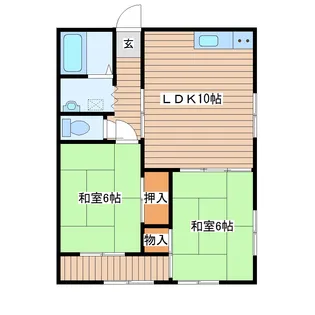 ハイツ柳の町A【1階】の間取り