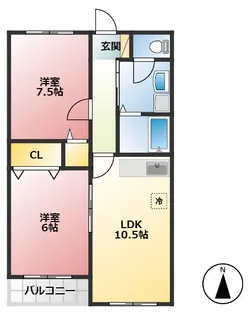 キャッスル井上【3階】の間取り
