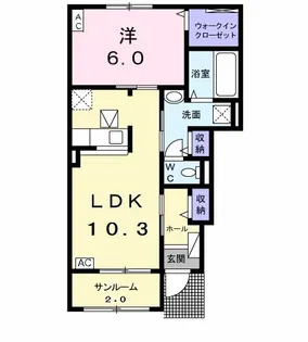 グラース B(grace)【1階】の間取り